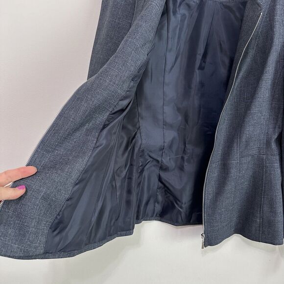 John Meyer Blazer 10 Zip Front Denim Blue Suit Business Career Classic Party NEW - Picture 7 of 12